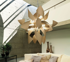 Colgante 8 Luces LED ø85cm H=85cm Metal Beige en internet