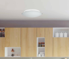 Plafón Vidrio c/Base Metal Blanca ø25cm p/2 Focos LED - comprar online