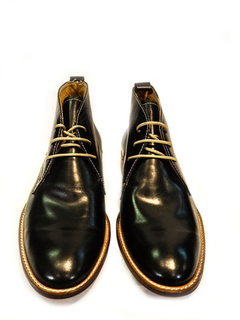 Zapato De Vestir Bota Italiano Acordonado Cuero Negro - comprar online