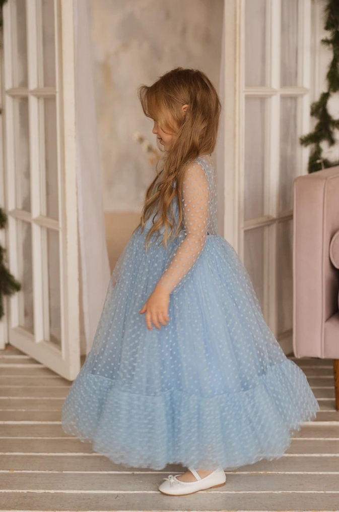 Vestido Menina Princesa Azul