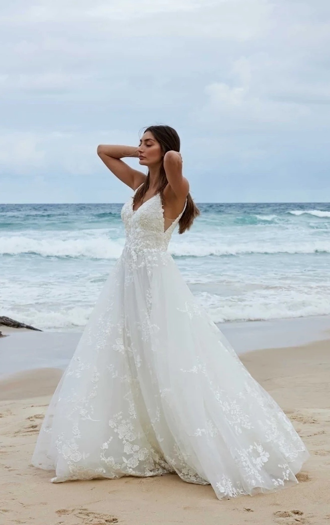 Vestido Noiva Boho Princesa Tule Bordado em Promoção na Americanas