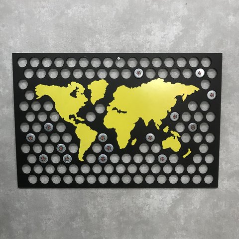 mapa_mundi_porta_tampinha_cerveja_bebida_bar_churrasqueira_beer_colecionador