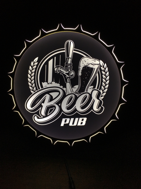Luminoso_Tampinha_beer_bar_Painel_Led_lupulo_cerveja_bebida_caneca_chopp_torneira_chopeira_heineken_budweiser