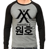 Camiseta Monsta X Wonho Kpop Raglan Mescla