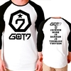 Camiseta Got7 V2 Costas Nomes Kpop Raglan 3/4 Unissex
