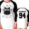 Camiseta Bts Bangtan Boys Rap Monster Autógrafos 3/4 Unissex