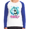Camiseta Anime Hatsune Miku J_pop Raglan Manga Longa