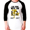 Camiseta U2 With You Banda Raglan Manga 3/4 Unissex
