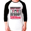 Camiseta Shinee Chibi Kpop Raglan 3/4 Unissex