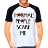 Camiseta Raglan Série American Horror Story Ahs Scare Me