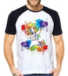 Camiseta Unicornio Pride Cute Raglan Manga Curta