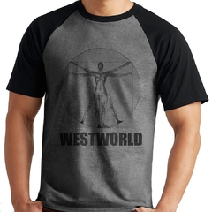 Camiseta Westworld Série Raglan Mescla Curta