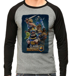 Camiseta Clash Royale Jogo Gamer Mobile Raglan Mescla Longa - comprar online