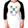 Camiseta Gamers Chibi Anime Otaku Raglan 3/4 Unissex