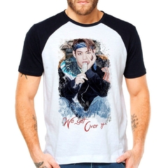 Camiseta Bts Kim Taehyung Bangtan Boys V Raglan Manga Curta