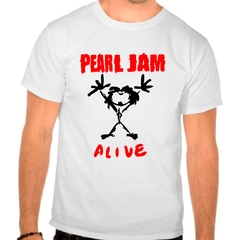 Camiseta Branca Pear Jam Alive