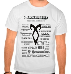Camiseta Shadowhunters Instrumentos Mortais Masc. Branca - comprar online