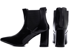 Bota Arrasadora Bico Fino Verniz Preto - loja online