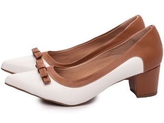 Sapato Scarpin Salto Bloco Grosso Baixo Arrasadora - Viviany Leal Store