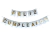 Banderín Feliz Cumpleaños tipo confetti blanco con stamping