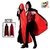 CAPA DISFRAZ REVERSIBLE NEGRO/ROJO CON CAPUCHA 130cm