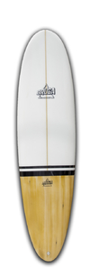 FUNBOARD MADERA + BLANCO + FRANJAS