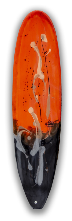 Funboard 7.4 combinado naranja y negro