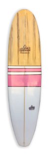 FunBoard Round Square Madera + blanco + franjas