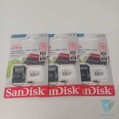 Memoria Micro Sd 16gb C10 Sandisk Para Celular 80mb/s - comprar online