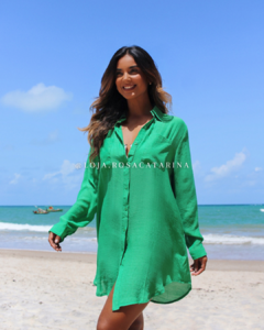 Saída de Praia Chemise Manga Longa com Bolso - buy online