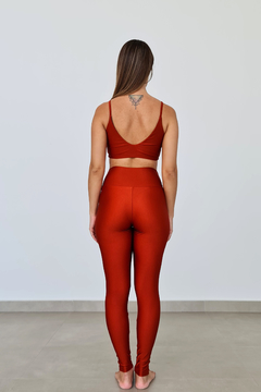 Legging Yoga Cintura Alta Vermelho Açafrão - loja online
