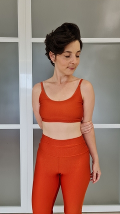 Legging Yoga Cintura Alta Laranja Páprica on internet