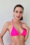 Top cortininha bojo removível Rosa Neon