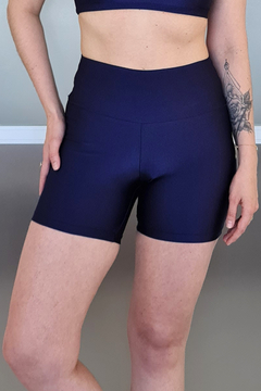 Shorts Yoga Cintura Alta Azul Marinho