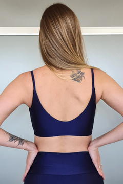 Top Yoga de Alcinha Azul Marinho - Rosa Catarina | Roupas para seu bem estar