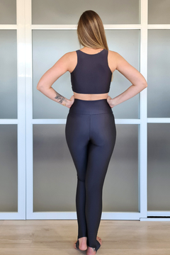 Legging Yoga Cintura Alta Cinza Chumbo