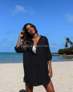 Saída de Praia Chemise Manga Longa com Bolso - online store