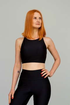 Top Yoga com Alças Cruzadas Preto