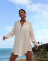 Saída de Praia Chemise Manga Longa com Bolso - Rosa Catarina | Roupas para seu bem estar