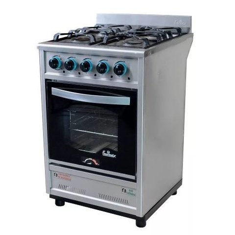 Cocina Industrial Fornax 55cm 4 Hornalla Puerta Vidrio Visor