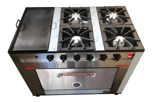Cocina Industrial Pevi 4 Hornallas + Plancha 105 Cm Cuotas