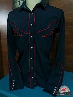Camisa Western Masculina - Azul Marinho