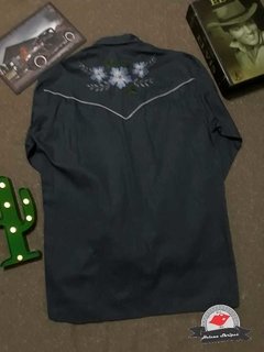 Camisa Western Masculina - Azul Petróleo na internet
