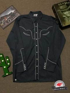 Camisa Western Masculina - Azul Petróleo