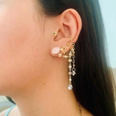 BRINCO CRISTAL COLORIDO COM CORRENTE E PIERCING FAKE CELEBRAR - BR1753D
