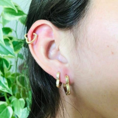 TRIO DE ARGOLAS CORAÇÃO FABULOSA FOLHEADA EM OURO 18K - TRIAR038D