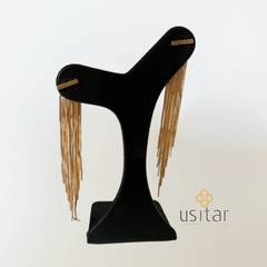 BRINCO EAR CUFF TUBINHO FRANJAS FOLHEADO EM OURO 18K - BR294D - comprar online