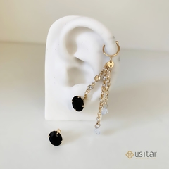 BRINCO CRISTAL COLORIDO COM CORRENTE E PIERCING FAKE CELEBRAR - BR1753D - comprar online
