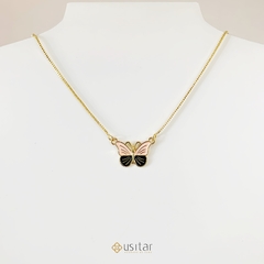 GARGANTILHA BORBOLETA ESMALTADA CELEBRAR - GARG0032D
