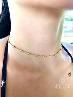 Chocker de bolinhas folheada em ouro 18k - CHO0001D na internet